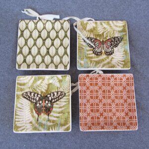 manual susanne nicoll ceramic wall hanging mini plates Butterfly Ferns (w2975)